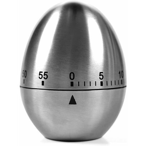 Oeuf Minuteur Mécanique.60 Minute Compteur Minuteur Cuisine.Minuteur de Cuisine en Forme de Manuel. Minuteur en Acier Inoxydable pour la Cuisine Cuisson Pâtisserie Sport (Oeuf)