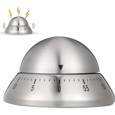 Oeuf Minuteur Mécanique.60 Minute Compteur Minuteur Cuisine.Minuteur de Cuisine en Forme de Manuel. Minuteur en Acier Inoxydable pour la Cuisine Cuisson Pâtisserie Sport (OVNI)