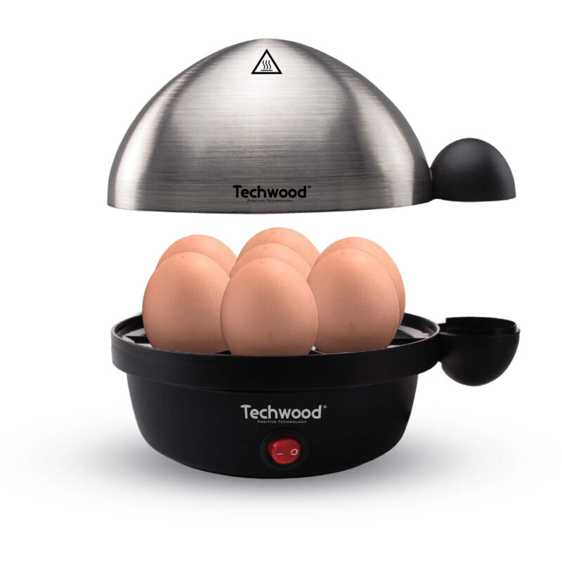 Cuiseur à Oeufs Techwood TO-007 - Oeufrier electrique avec arrêt automatique, œufs à la coque et au plat