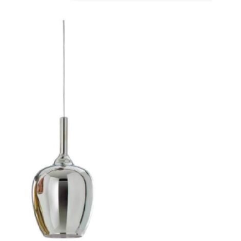 OFELIA S/10 - VETRO CROMO SPECCHIATO E PORTALAMPADA BIANCO 1 LUCE ATTACCO E27 CAVO TRASPARENTE SENZA BASE DI ATTACCO D.20CM