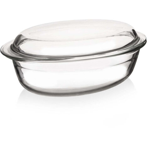 Ofenfeste Glasform mit Deckel zum Backen und für Kuchen, 3 l