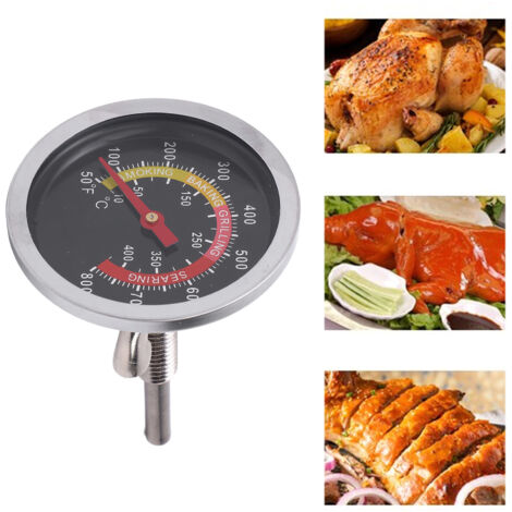 Ofenthermometer aus Edelstahl mit M10-Gewinde und großem 6,1 cm (2,4 Zoll) Zifferblatt für Grill, Fritteuse, Smoker, BBQ und Küche