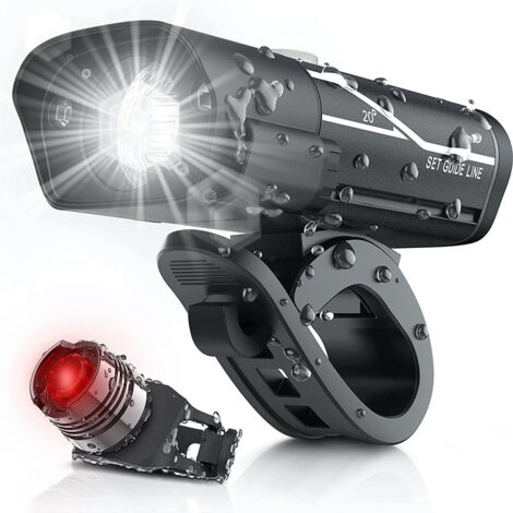 ¡Oferta Luz delantera recargable de aleación de aluminio para bicicleta, lámpara USB ultra potente, ideal para pescar, conducir, hacer senderismo y acampar.
