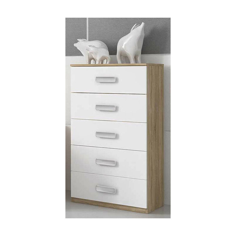 

OFERTA Sinfonier 5 Cajones color Blanco y Cambrian, Mueble Dormitorio ref-03