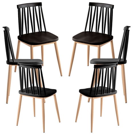 set 6 sillas nórdicas piel sintética negras año - Compra venta en  todocoleccion