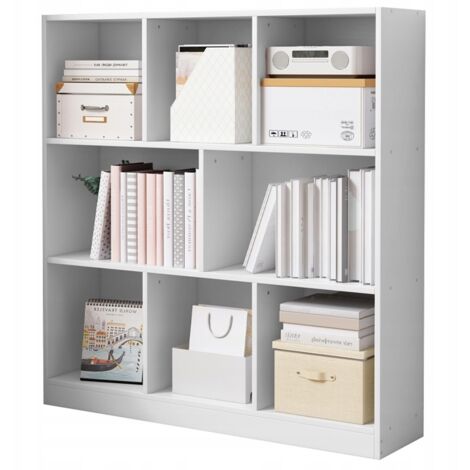Offenes Regal, modern, weiß, Regal, Kommode, 8 Einlegeböden, 100 cm