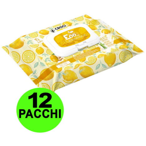 OFFERTA 12 Confezioni da 15 Salviette ciascuna umidificate Eco Oil Essence Limone-Zenzero per cani e gatti