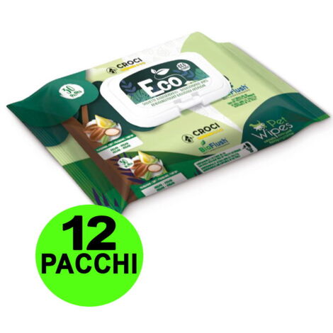 OFFERTA 12 Confezioni da 30 Salviette ciascuna umidificate Eco Aragan per cani e gatti