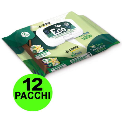 OFFERTA 12 Confezioni da 30 Salviette ciascuna umidificate Eco Vaniglia per cani e gatti