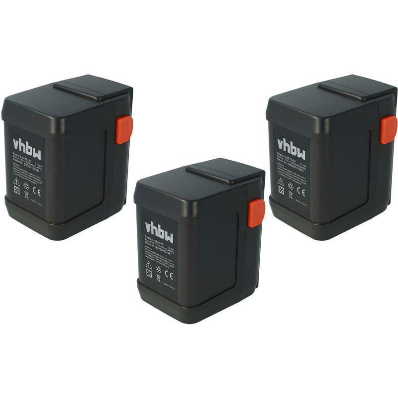 Image of 3 x batteria compatibile con Gardena Allround AccuJet 18-Li / Jet 18-Li (9333, 9335) sostituisce 8835 8835-20, 8839 (Li-Ion, 3000mAh, 18V) - Vhbw