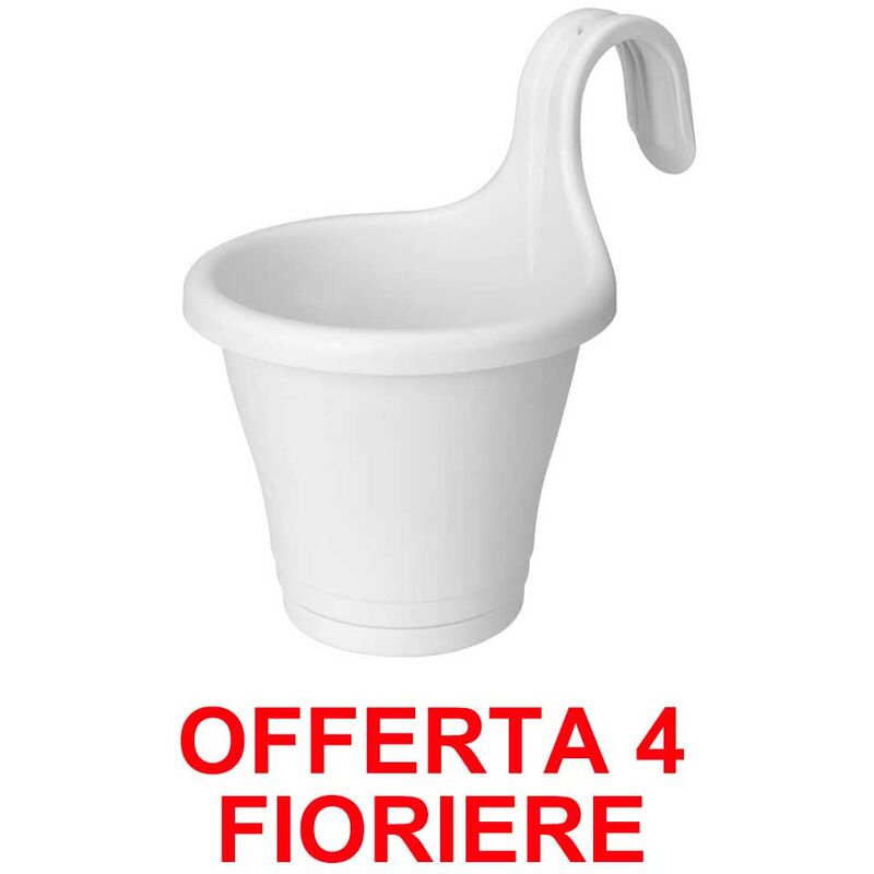 Offre 4 corsica easy hanger single white flower box