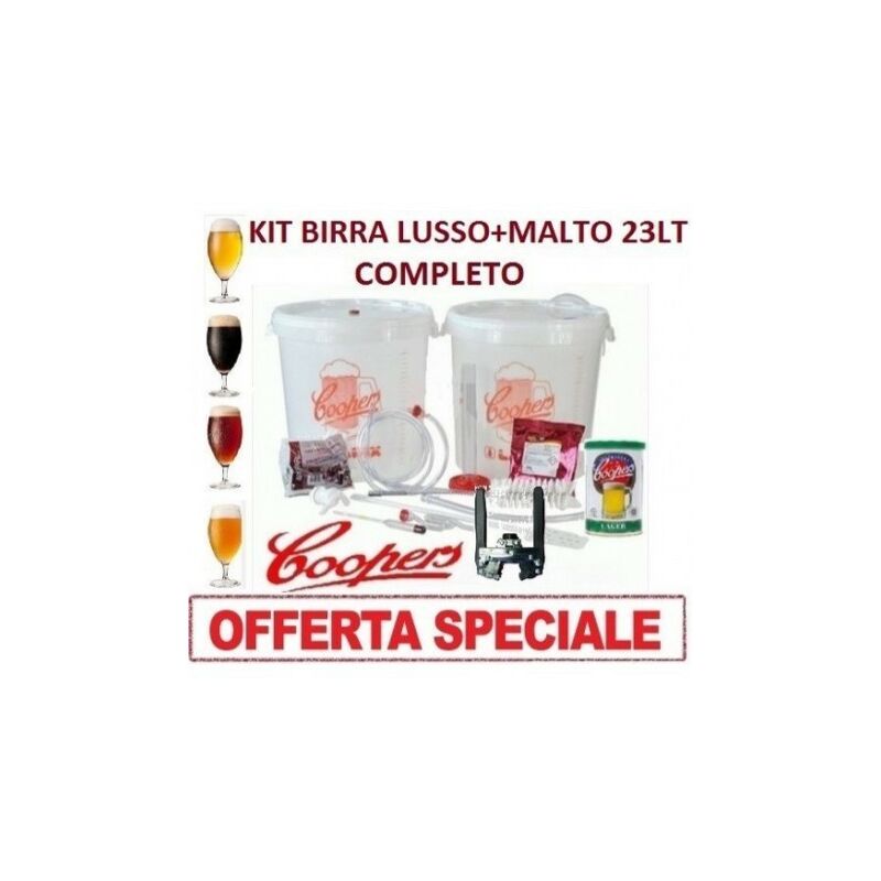 Image of Offerta kit di fermentazione birra 'lux lusso'+malto coopers 23LT artigianale