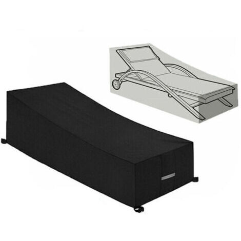 Offerta speciale: copertura protettiva, impermeabile, antivento, resistente ai raggi UV, tessuto Oxford 210D per lettino prendisole/sedia a sdraio (210x75x40/80 cm) – Nero