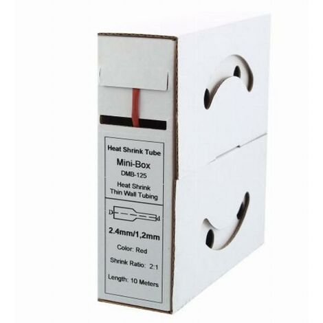 Offgridtec - Tubo termoretraibile da 10 m, 2,4 mm  1,2 mm, colore: Rosso