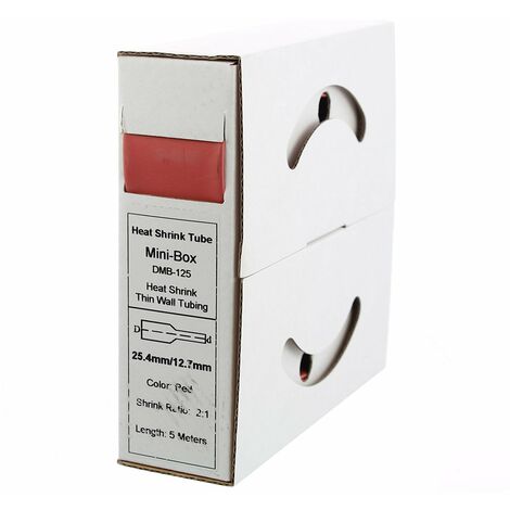 Offgridtec - Tubo termoretraibile da 5 m, 25,4 mm  12,7 mm, colore: Rosso