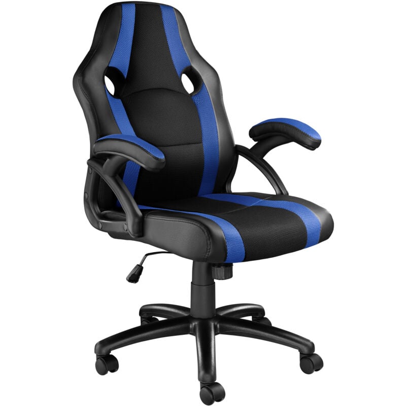 Tectake - Gaming Chair Benny - ergonomic shape, comfortable padding - gaming chair, cheap gaming chairs, racing chair - black/blue