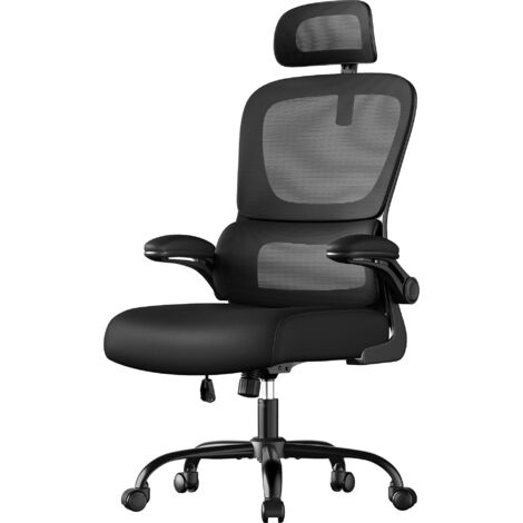 Office Chair Breathable Mesh Double Layer Support Adjustable Headrest Rocking Lifting Armrests