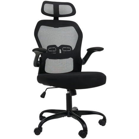 main image of "Office Chair Ergonomic Swivel Mesh Seat Computer Study Chair Task Desk Chair with Adjustable Headrest Lumbar Support"