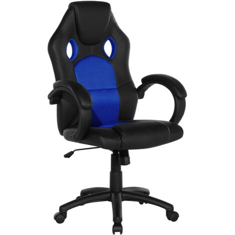 Office Chair FIGHTER Faux Leather Navy Blue