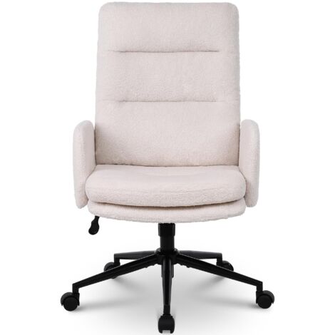Office Chair for Home, Teddy Fleece Desk Chair, Computer Chair