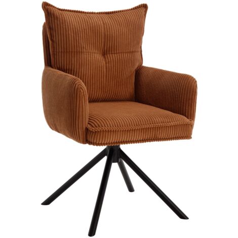 Office Chair in Fabric Occasional Swivel Computer Chair Modern Comfy Desk Chair with Metal Legs for Home Office Living Room, Brown, Wahson