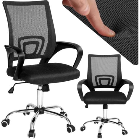 Office Chair Marius - ergonomic shape with lumbar support, comfortable padding - desk chair, computer chair, office swivel chair - black