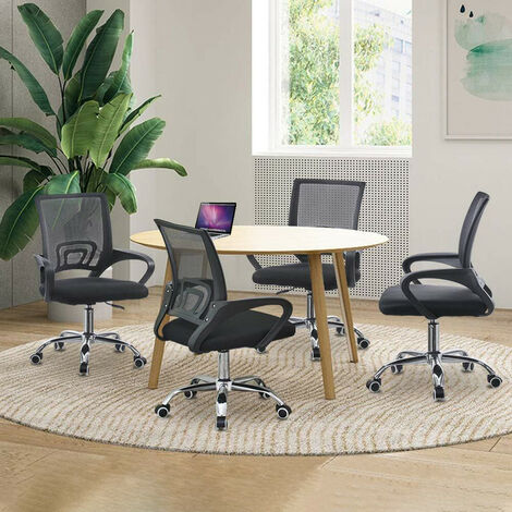 Office Chair Modern Ergonomic Computer Desk Chair with Lumbar Support Height adjustable Black