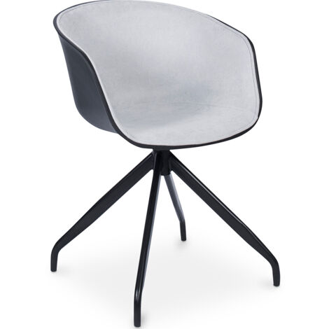 Office Chair with Armrests - Black Designer Desk Chair - Jodie Light grey