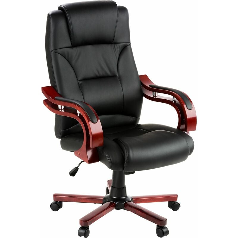 Office chair with real wood armrests - desk chair ...