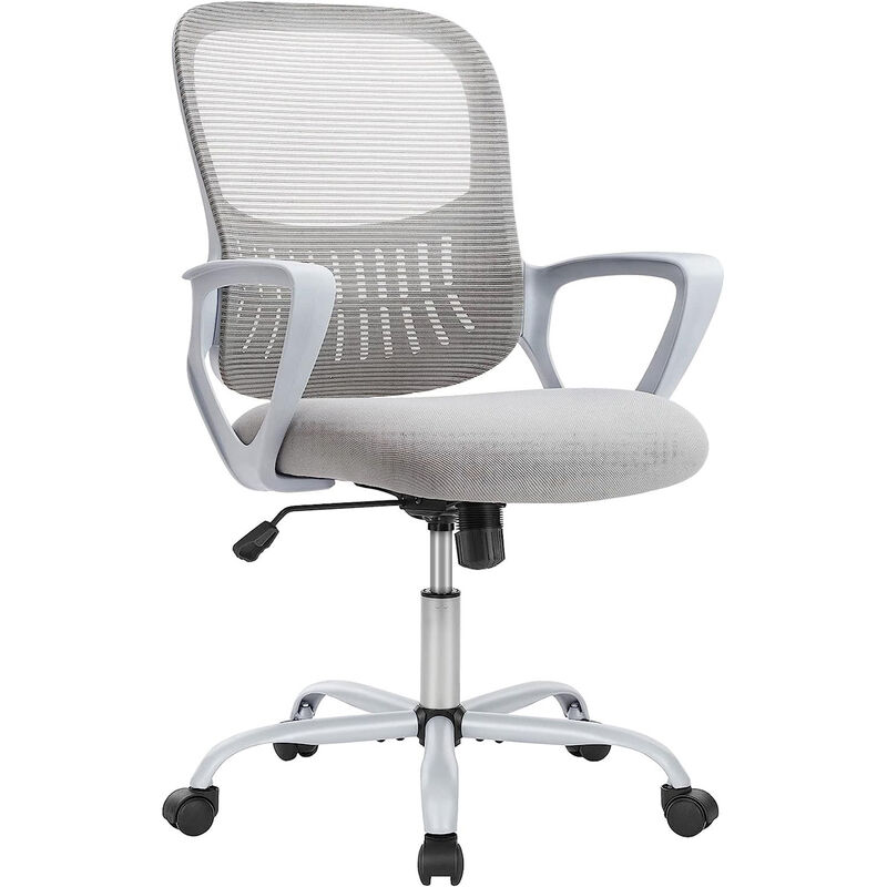 Chaise de bureau pour ordinateur, chaise exécutive de gestionnaire, siège pivotant de travail en maille ergonomique mi-hauteur avec roulettes,