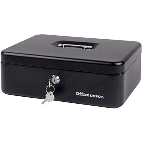 Office Depot - Caisse en acier robuste noire 15 cm
