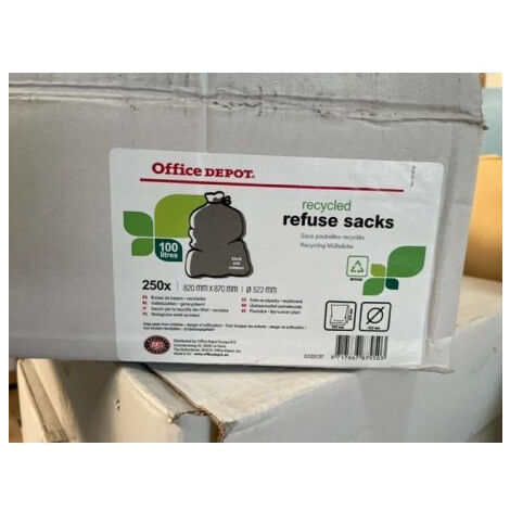 Office Depot - Sacs Poubelle 100 Litres - Lot de 250 - Recyclables