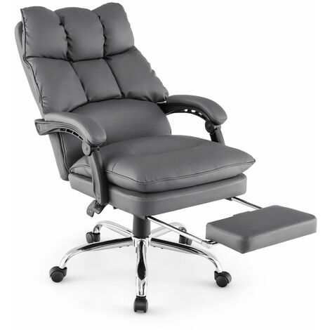 Office Desk Chair Ergonomic Padded Reclining Chair With Retractable Footrest