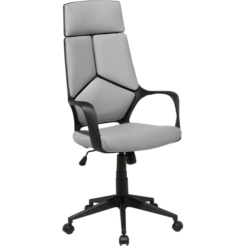 Office Desk Chair Swivel Adjustable Height Grey Polyester Black Frame Delight - Black