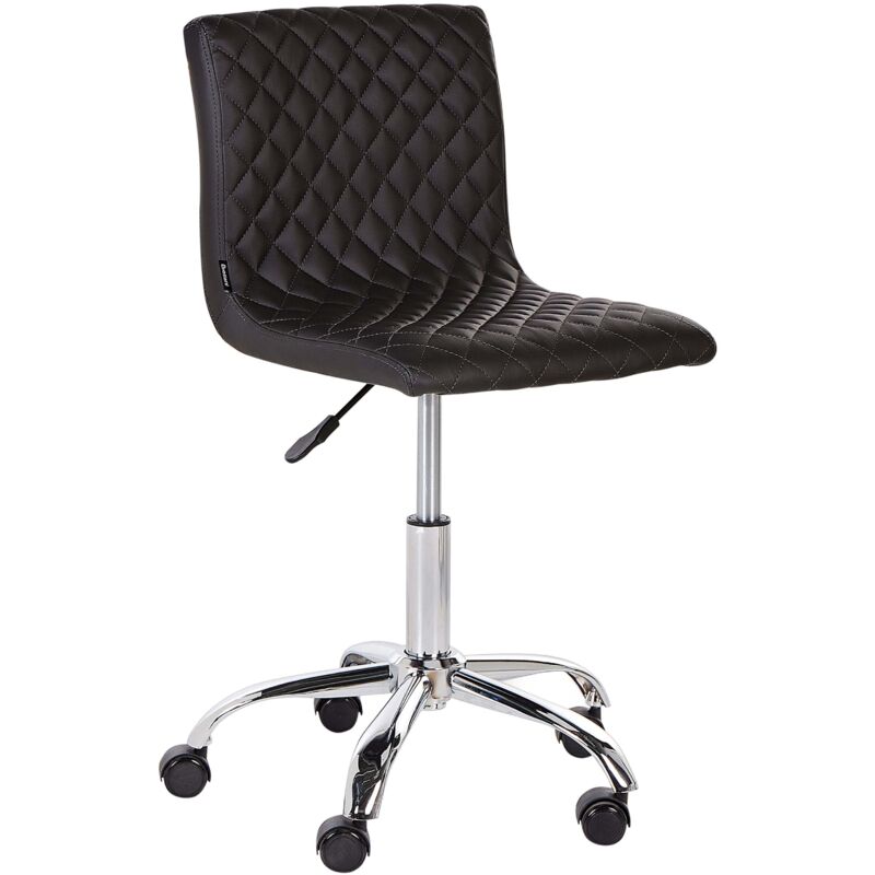 Beliani - Office Desk Chair Upholstered Pu Adjustable Height Black Orlando
