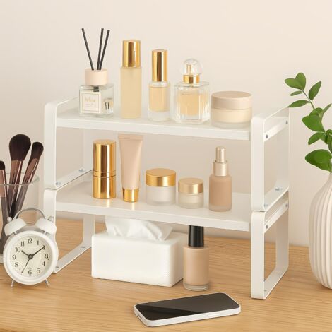 Office Desk Shelf Organizer 3 Tier Wood Desktop Display Shelf Rack Multipurpose Bookcase Stand Cute Dresser Top Rack Removable Bookcases for Home and Countertop Storage (Black Wood)