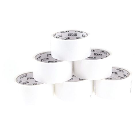 OFFICER PRODUCTS PRODOTTI 15025031-14 - Nastro per imballaggio, 6 rotoli, larghezza 48 mm x lunghezza 46 m, nastro adesivo acrilico colorato in polipropilene, colore: Bianco