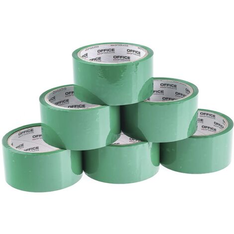 OFFICER PRODUCTS Products 15025031-02 - Nastro adesivo per imballaggio, 6 rotoli, larghezza 48 mm x lunghezza 46 m, in polipropilene, con adesivo acrilico, nastro per imballaggio, pacchi