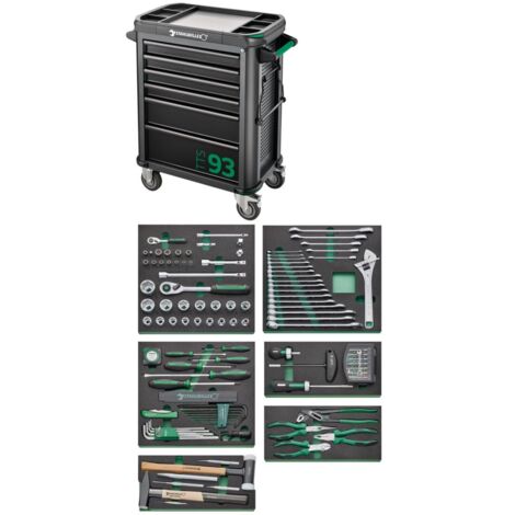 Officina 93/157QR B877xT481xH1000mm 500kg 6 cassetti 157 pezzi. Acciaio blu
