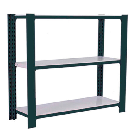 OFFICLICK Étagère 3 étagères en métal sans vis (100x90x40cm) ANTHRACITE ET BLANC