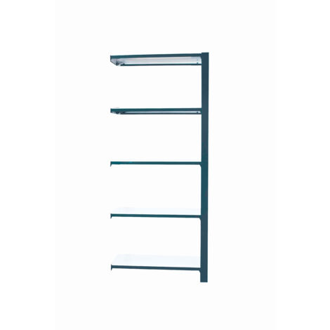 OFFICLICK Étagère 5 étagères en métal sans vis (210x90x30cm) ANTHRACITE ET BLANC