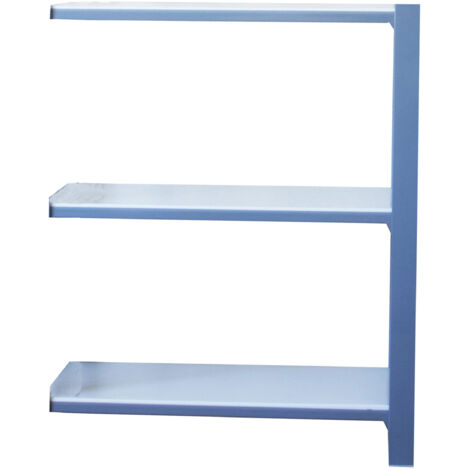 OFFICLICK étagère en métal sans vis avec 3 étagères (100x90x30cm) GRIS et BLANC