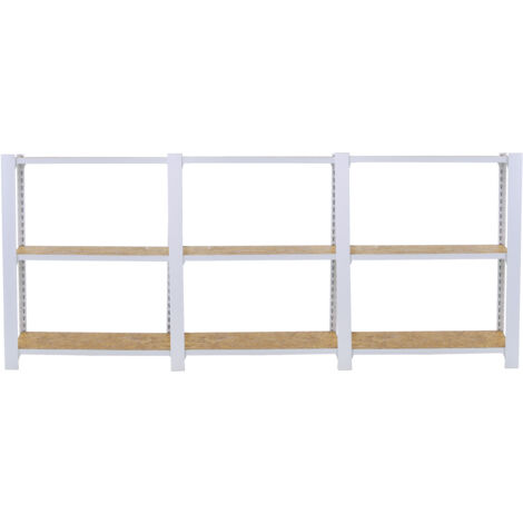 officlick Étagère moderne blanche 1000 x 2400 x 300 mm