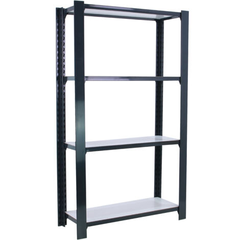 Officlick Étagère robuste anthracite et blanc 1500x900x300 mm
