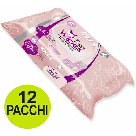 OFFRE 12 paquets de 40 lingettes humides au talc pour chiens et chats
