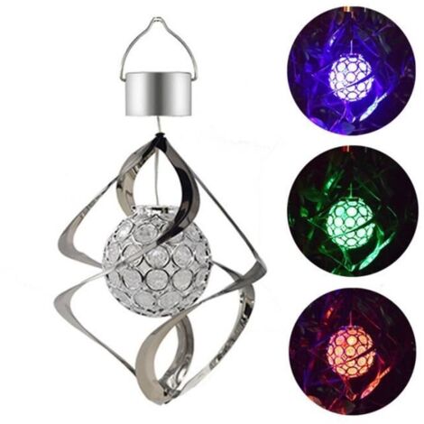 Offre Spéciale Solaire Alimenté Carillons Éoliens Lumière Suspendus Led Jardin Lampe Extérieure Couleur Changeante Suspendus Mod716
