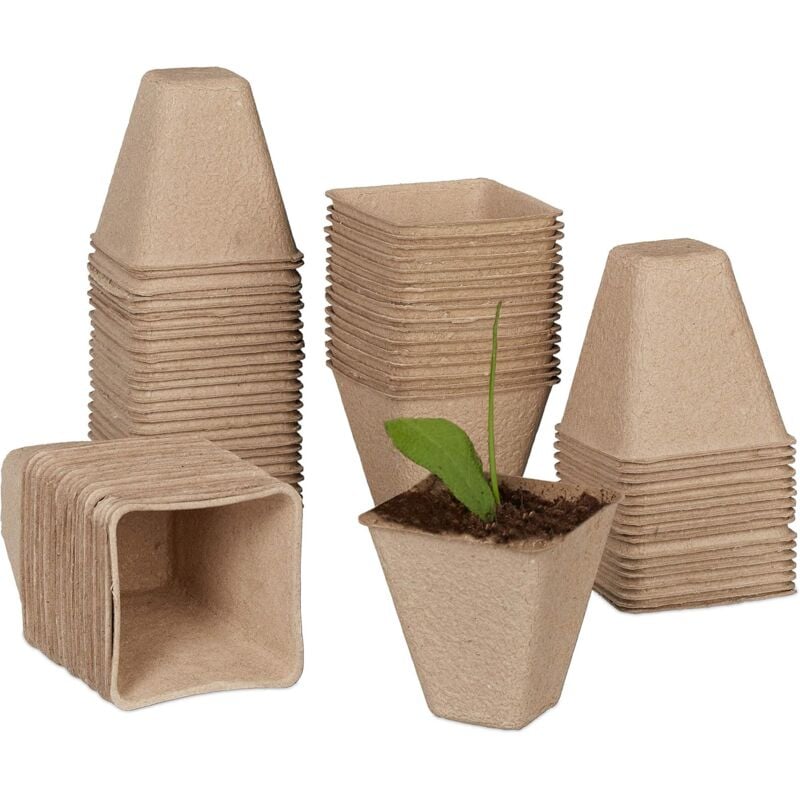 120 Pièces Pot de Semis Biodegradable, Pots Biodégradables, Pots de Semis Biodégradables pour Semis, pour semis d'Herbes, de Fleurs, de légumes, avec