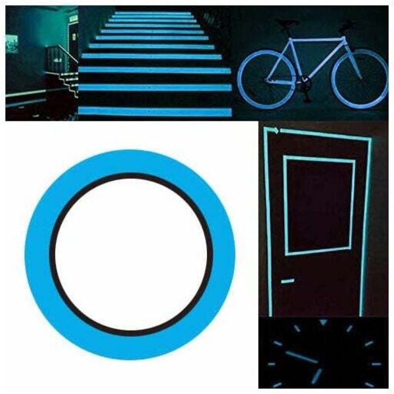 Bande Fluorescente Amovible Lumineux Phosphorescent Ruban Adhésif Autocollant 10m × 1cm Imperméable à l'eau Glow in The Dark Tape pour Scène Escaliers