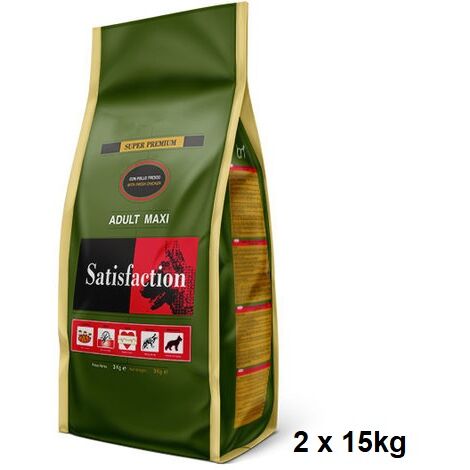 Offrire 30 kg di Satisfaction di alimentazione per adulti (2 x 15 kg)