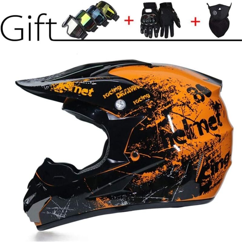 Image of Offroad-Klapphelm, Integralhelm mit Visier, Motorradhelm, Motocross- und Quad-Sturzhelm